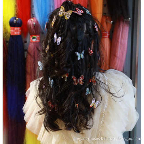 Wholesale Butterfly Hair Braid Dreadlock Beads Colorful Adjustable Hair Cuffs Clips  Hair Styling Jewelry